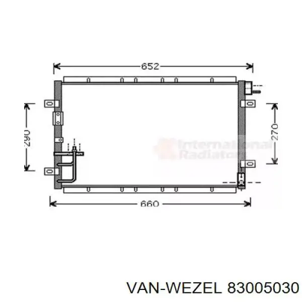 Конденсатор кондиціонера VAN Wezel 83005030 ціна, від 69.06 USD
