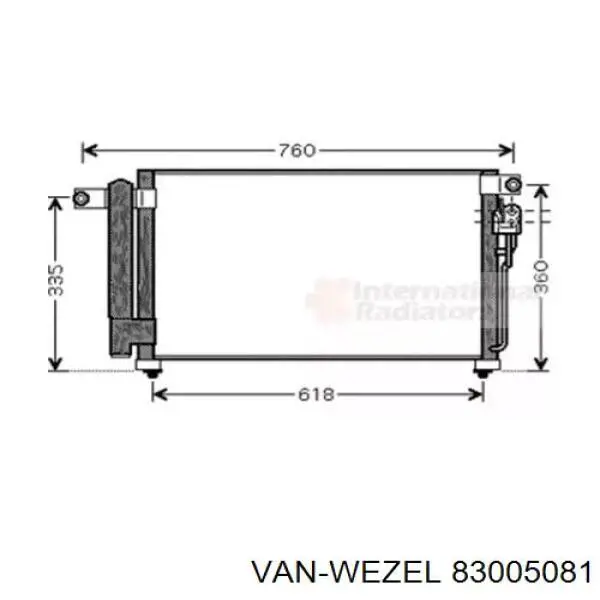 Конденсатор кондиціонера VAN Wezel 83005081 ціна, від 74.14 USD