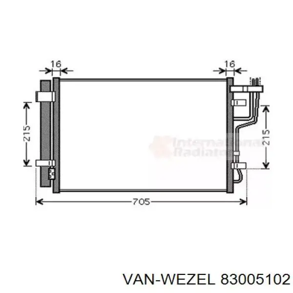 Конденсатор кондиціонера VAN Wezel 83005102 ціна, від 63.20 USD