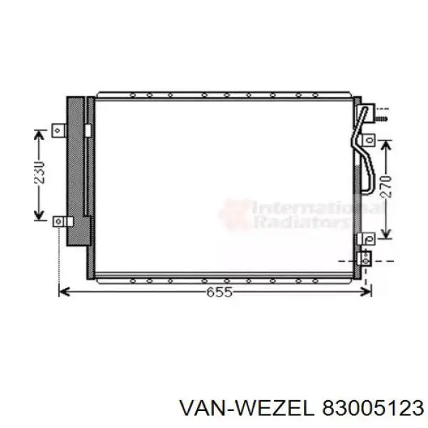 Конденсатор кондиціонера VAN Wezel 83005123 ціна, від 82.20 USD