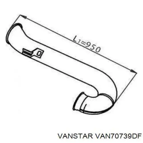 Труба вихлопна, від каталізатора до глушника VAN70739DF Vanstar