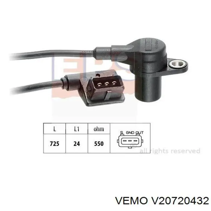 V20720432 Vemo датчик положення (оборотів коленвалу)