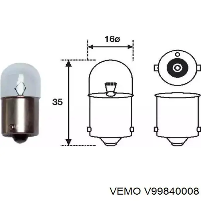 Купити V99840008 Vemo Лампочка плафону освітлення салону/кабіни
