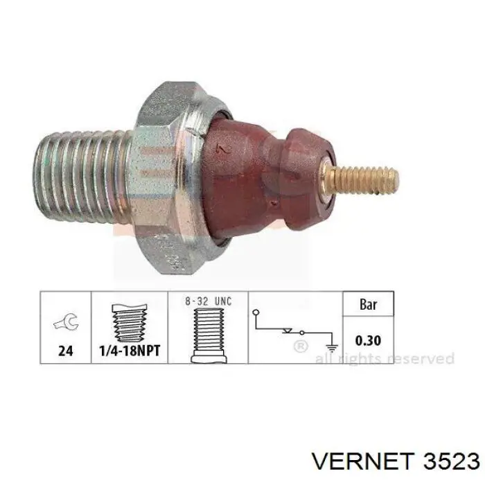 Купити 3523 Vernet Датчик тиску масла