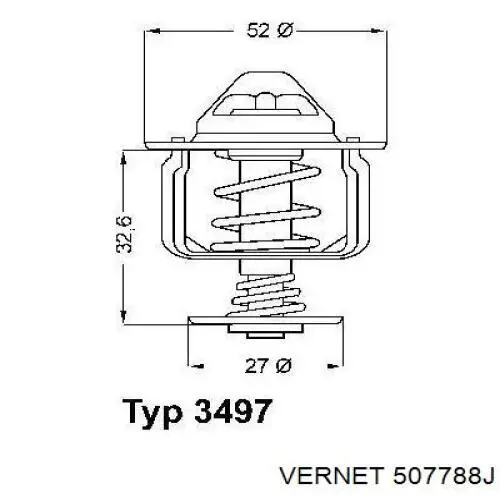 Купити 507788J Vernet Термостат в корпусі