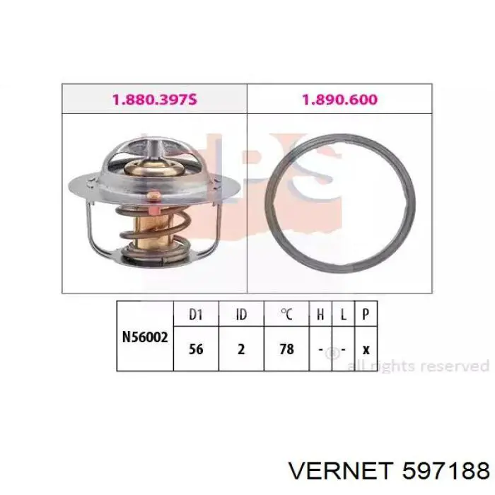 Купити 597188 Vernet Термостат в корпусі