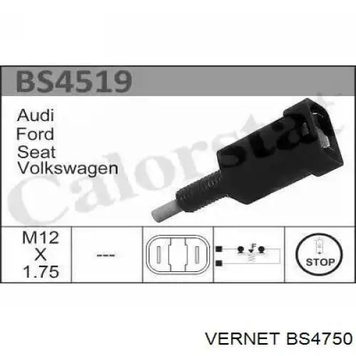 Датчик включення зчеплення BS4750 Vernet