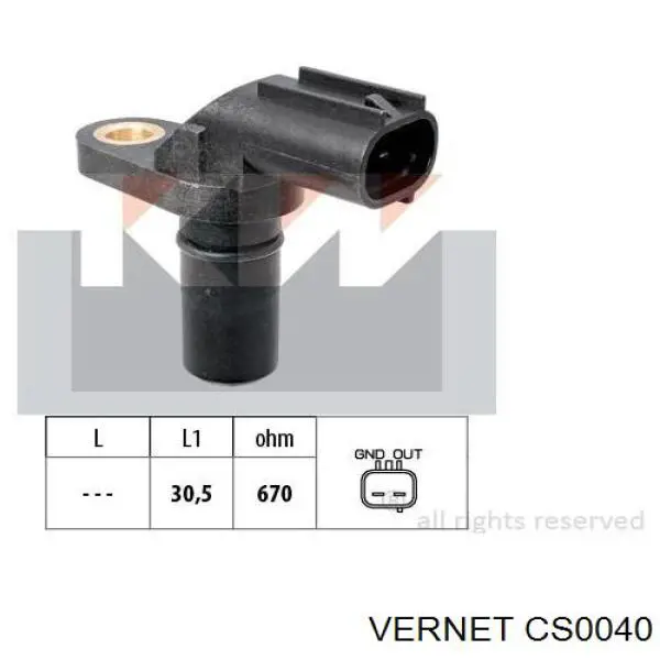 Датчик обертів колінвалу Vernet CS0040 ціна, від 23.99 USD