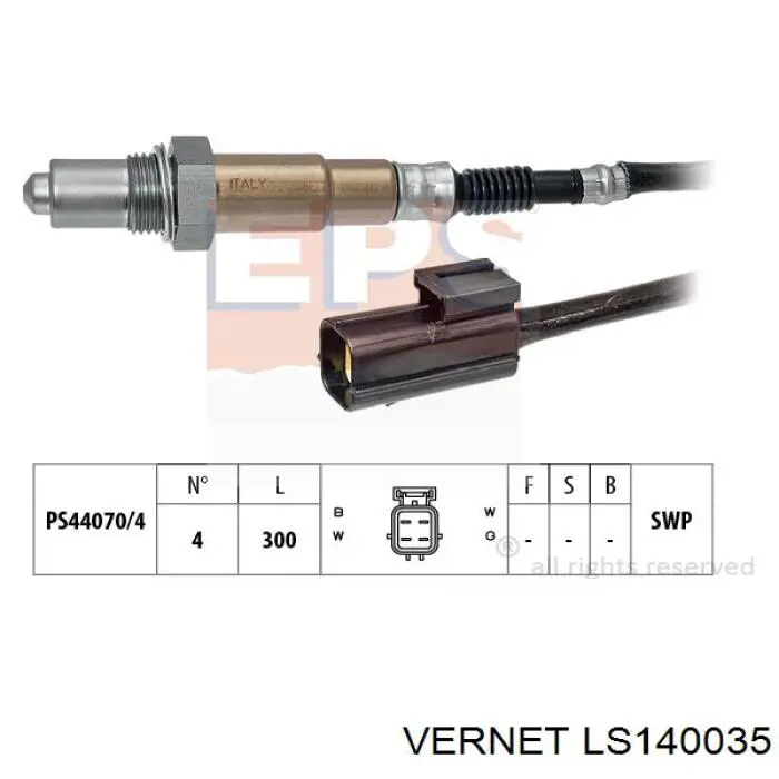 LS140035 Vernet Лямбдазонд, датчик кисню до каталізатора