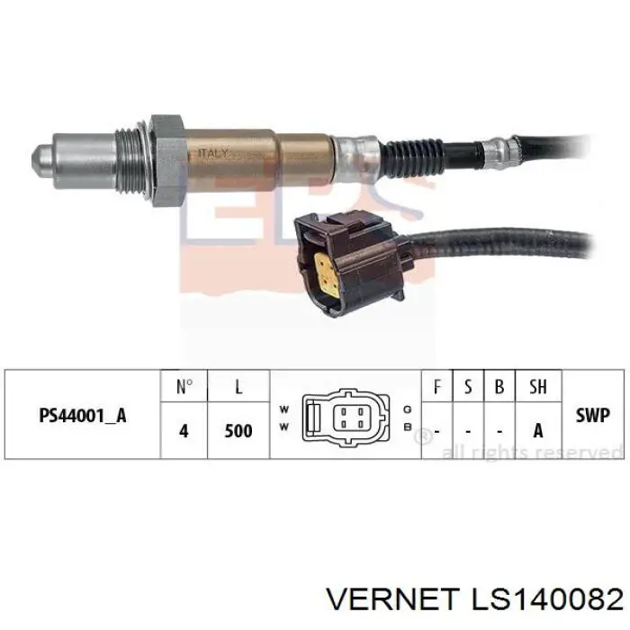 Лямбда-зонд, датчик кисню після каталізатора, лівий LS140082 Vernet