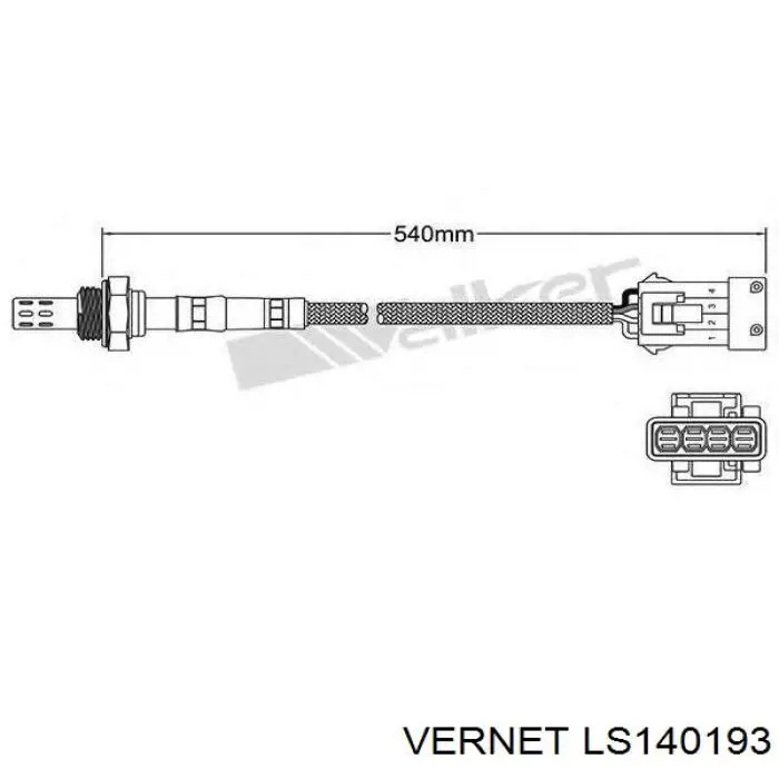 LS140193 Vernet лямбдазонд, датчик кисню до каталізатора