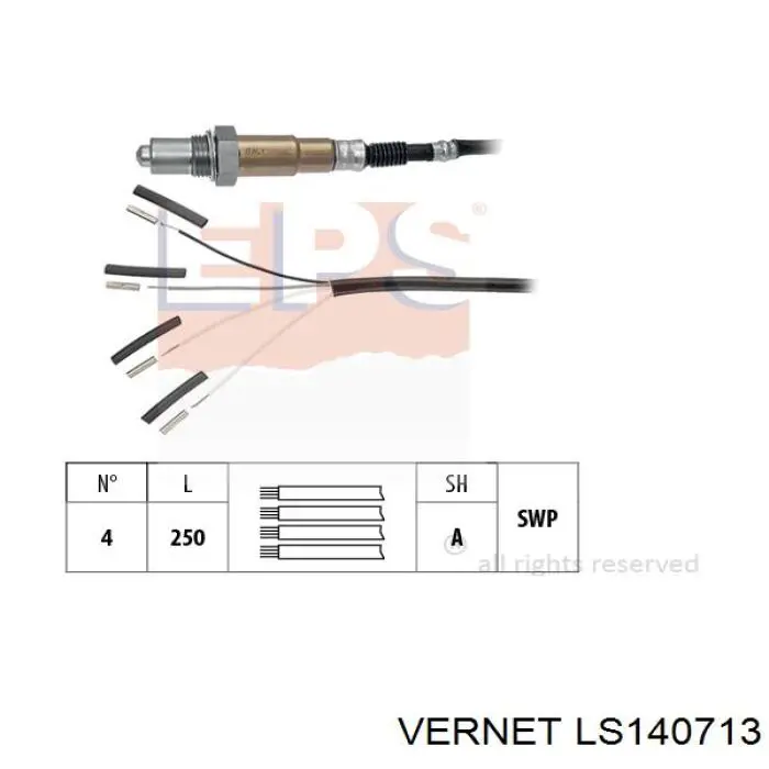 Лямбда зонд, датчик кисню до каталізатора Vernet LS140713