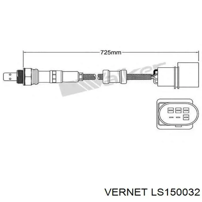 Лямбда зонд, датчик кисню до каталізатора Vernet LS150032