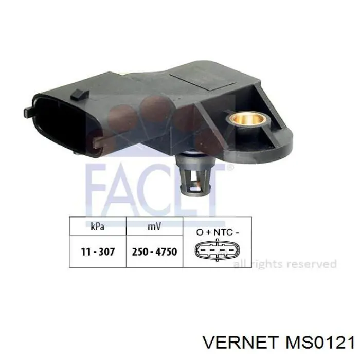 MS0121 Vernet датчик тиску наддуву (датчик нагнітання повітря в турбіну)