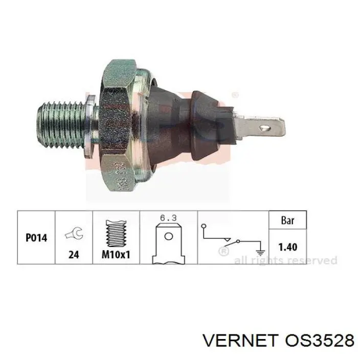 Манометри (показник тиску масла) Vernet OS3528 ціна, від 3.52 USD
