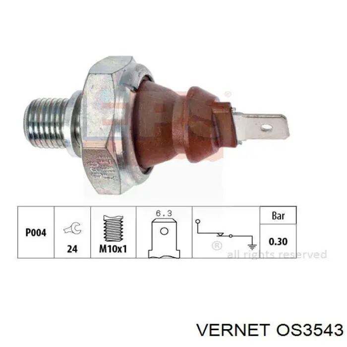 Манометри (показник тиску масла) Vernet OS3543 ціна, від 3.40 USD
