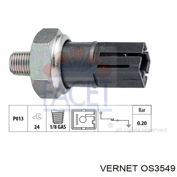 Купити OS3549 Vernet Датчик тиску масла