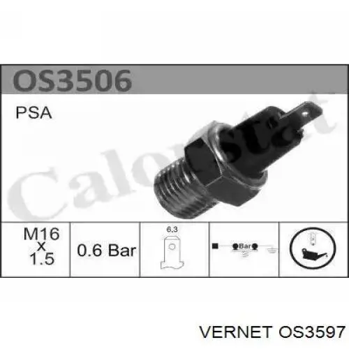 Манометри (показник тиску масла) Vernet OS3597 ціна, від 4.70 USD
