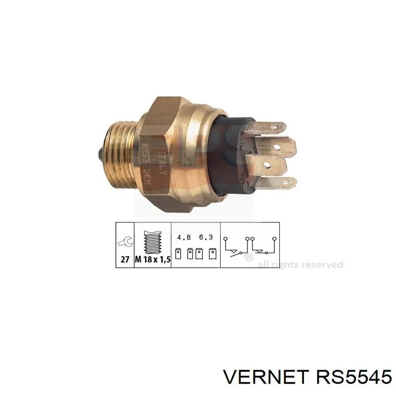 RS5545 Vernet Датчик включення ліхтарів заднього ходу