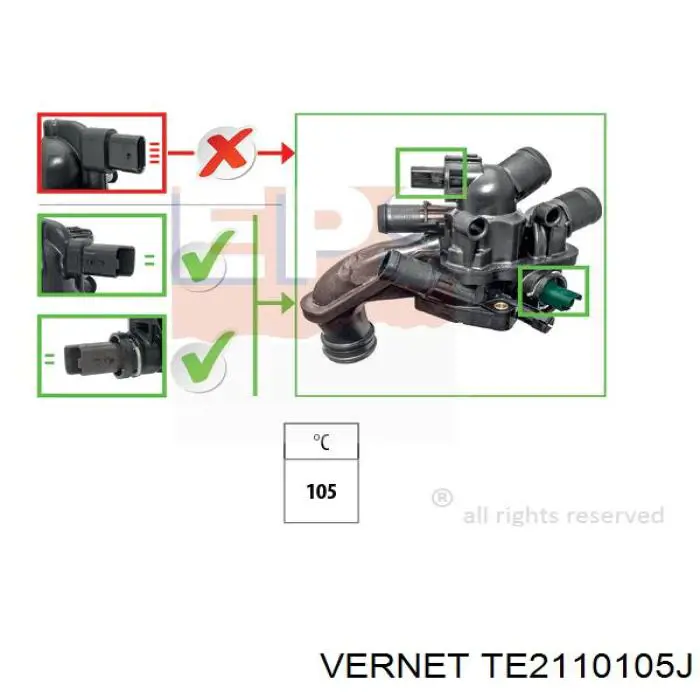 Кожух термостата Vernet TE2110105J ціна, від 68.50 USD