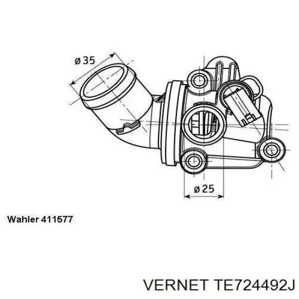 Кожух термостата Vernet TE724492J ціна, від 61.75 USD