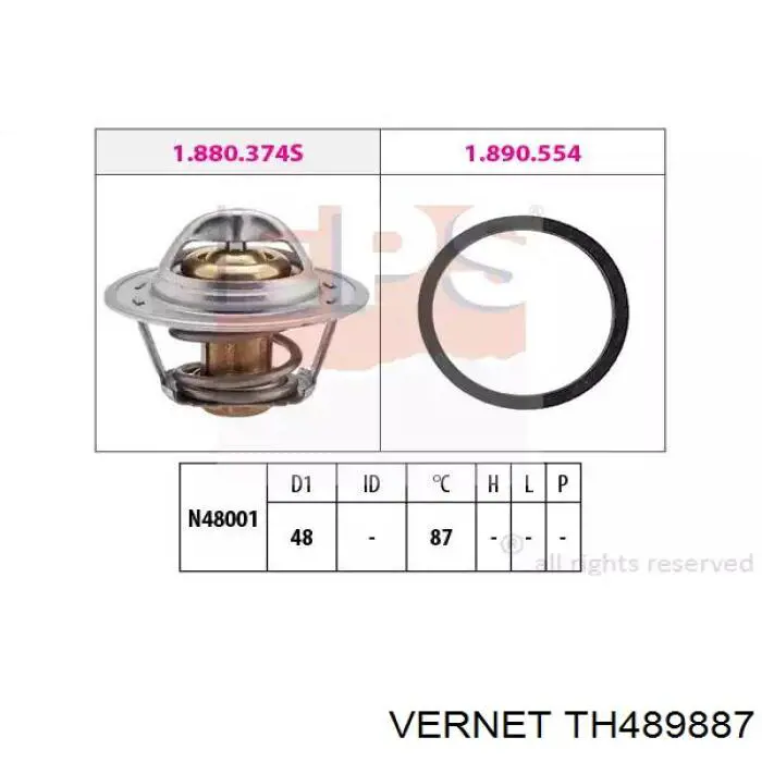 Купити TH489887 Vernet Термостат в корпусі