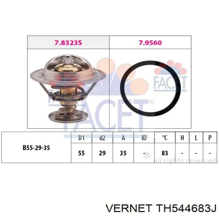 Автомобільний термостат Vernet TH544683J ціна, від 10.96 USD