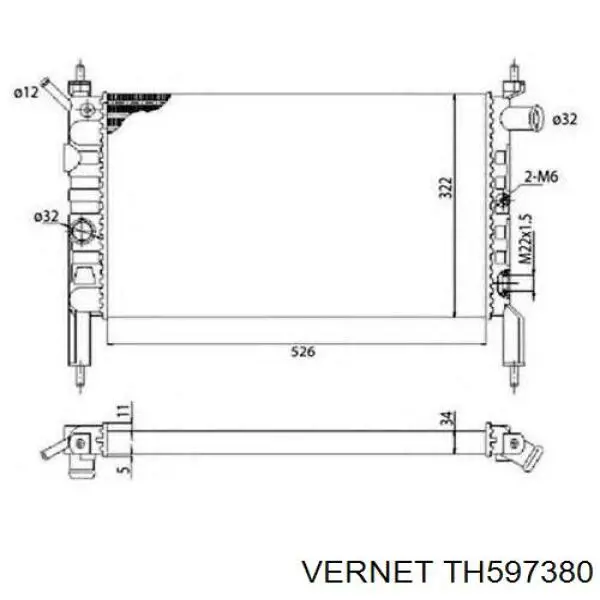 Купити TH597380 Vernet Термостат в корпусі
