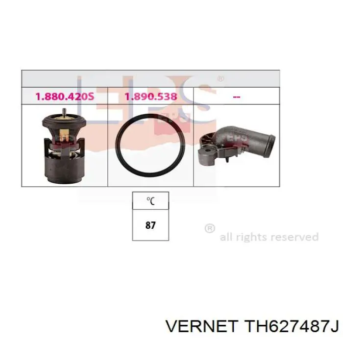 Автомобільний термостат Vernet TH627487J ціна, від 7.96 USD