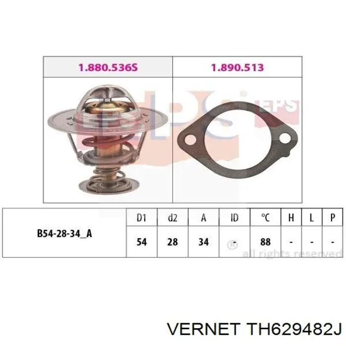 Автомобільний термостат Vernet TH629482J ціна, від 9.23 USD