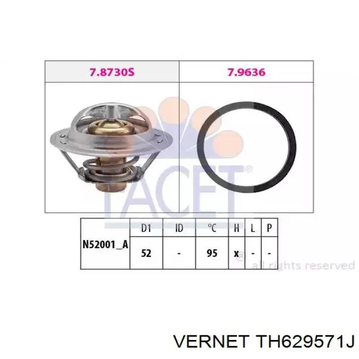 Купити TH629571J Vernet Термостат в корпусі