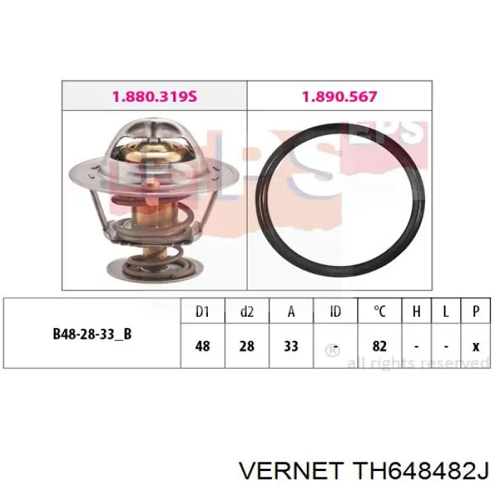 Купити TH648482J Vernet Термостат в корпусі