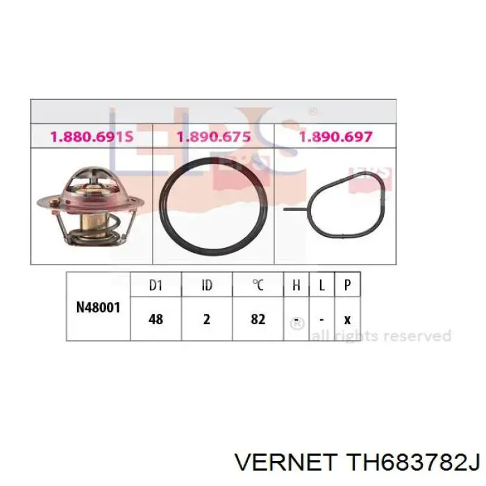 Автомобільний термостат Vernet TH683782J ціна, від 8.92 USD