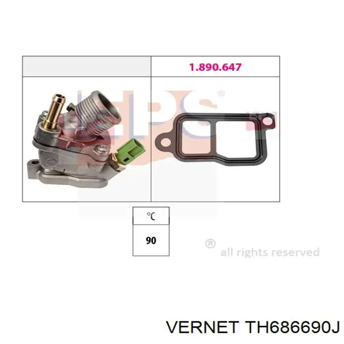 Кожух термостата Vernet TH686690J ціна, від 53.70 USD