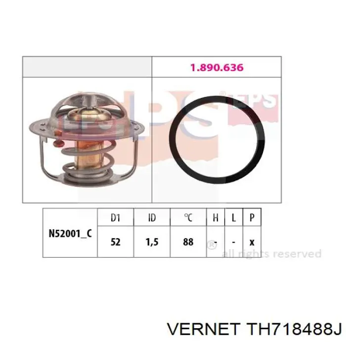Автомобільний термостат Vernet TH718488J ціна, від 9.05 USD