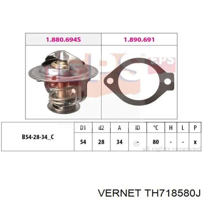 TH718580J Vernet термостат