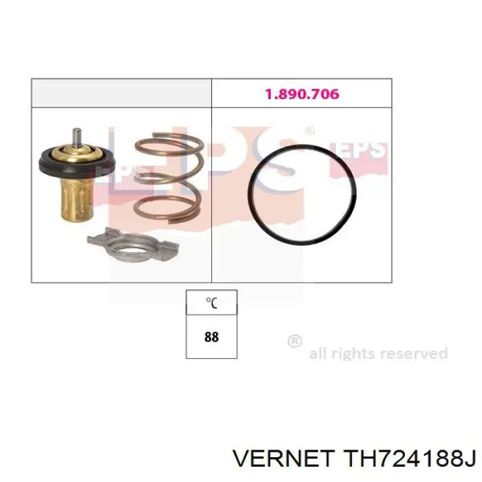 Кришка термостата Vernet TH724188J ціна, від 28.25 USD