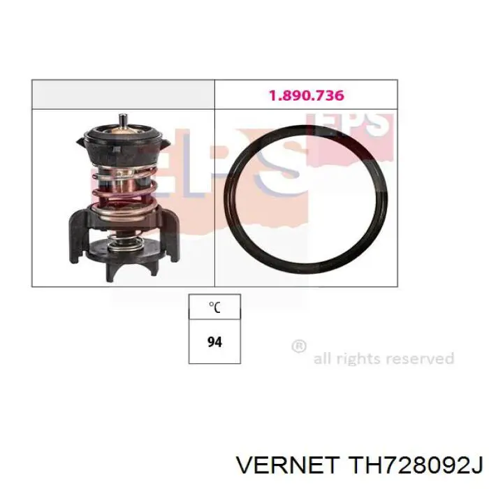 Термостат в зборі Vernet TH728092J