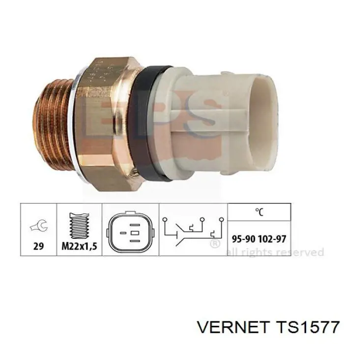 TS1577 Vernet термо-датчик включення вентилятора радіатора