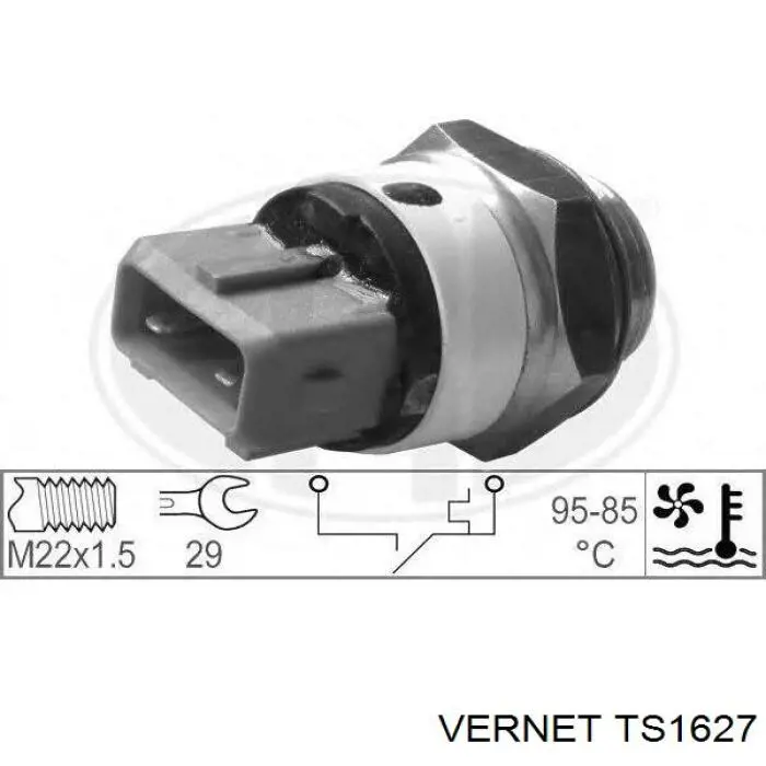 TS1627 Vernet термо-датчик включення вентилятора радіатора