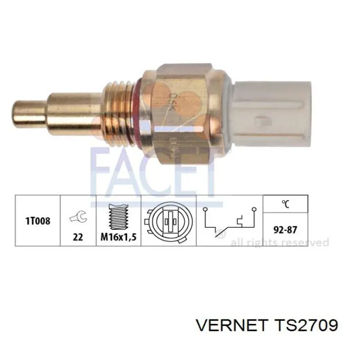TS2709 Vernet термо-датчик включення вентилятора радіатора