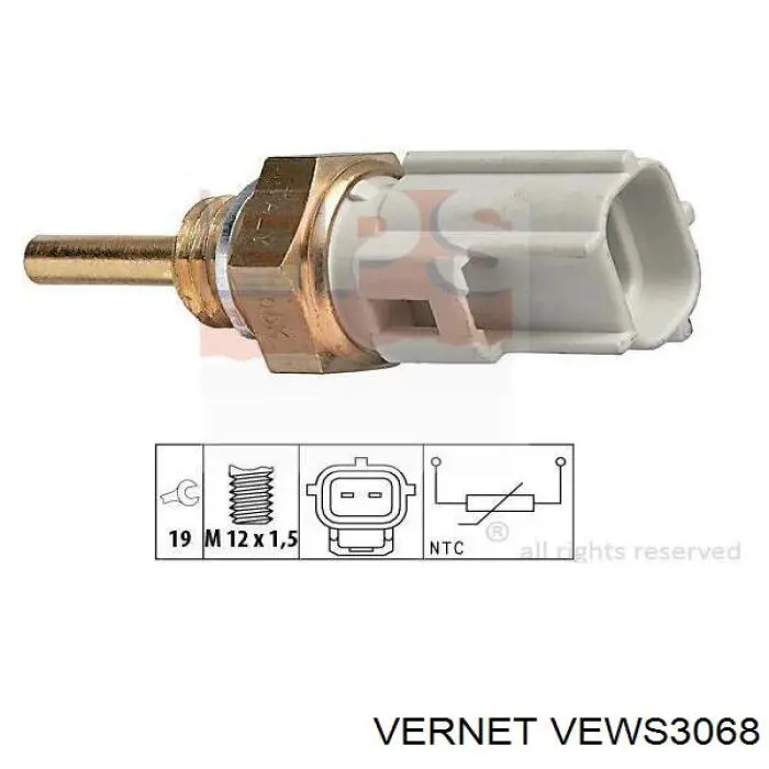 Датчик температури охолоджуючої рідини, на прилад VEWS3068 VERNET