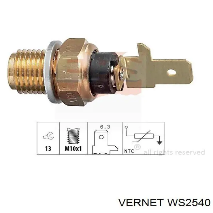 Датчик температури масла двигуна Vernet WS2540 ціна, від 5.65 USD