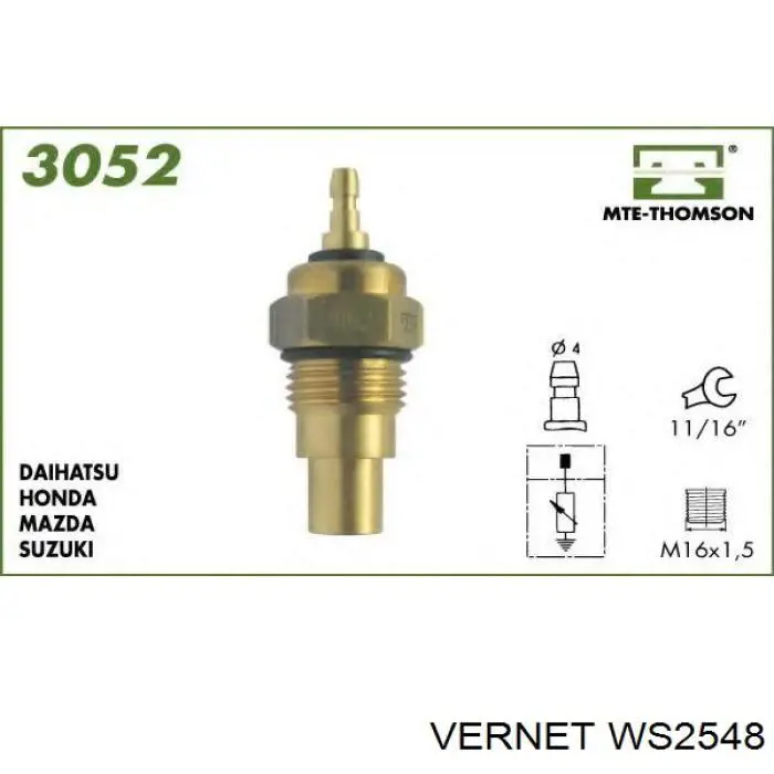 Датчик температури охолоджуючої рідини WS2548 Vernet