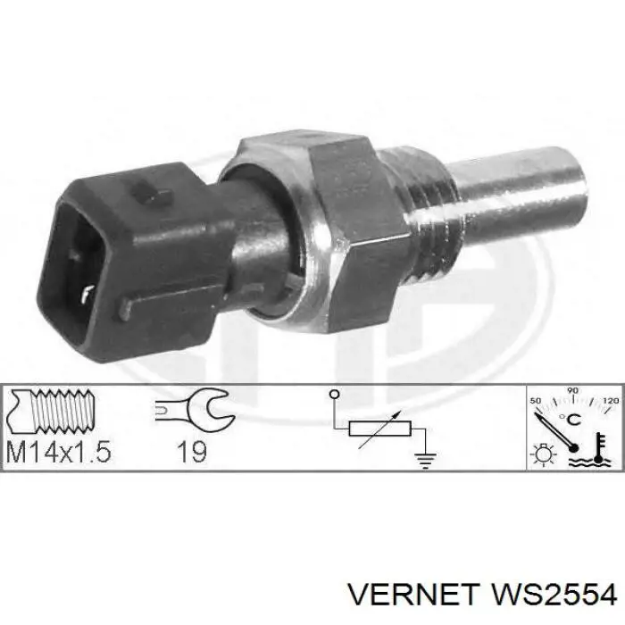 Термодатчик охолоджуючої рідини Vernet WS2554 ціна, від 6.11 USD