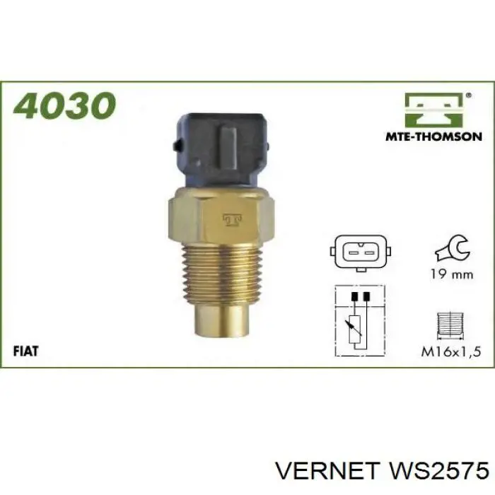 Термодатчик охолоджуючої рідини Vernet WS2575 ціна, від 7.68 USD