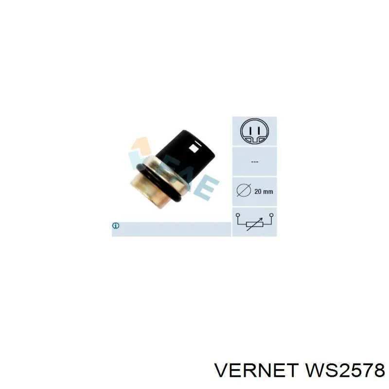 Датчик температури охолоджуючої рідини WS2578 Vernet
