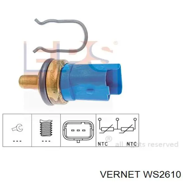 WS2610 Vernet датчик температури охолоджуючої рідини