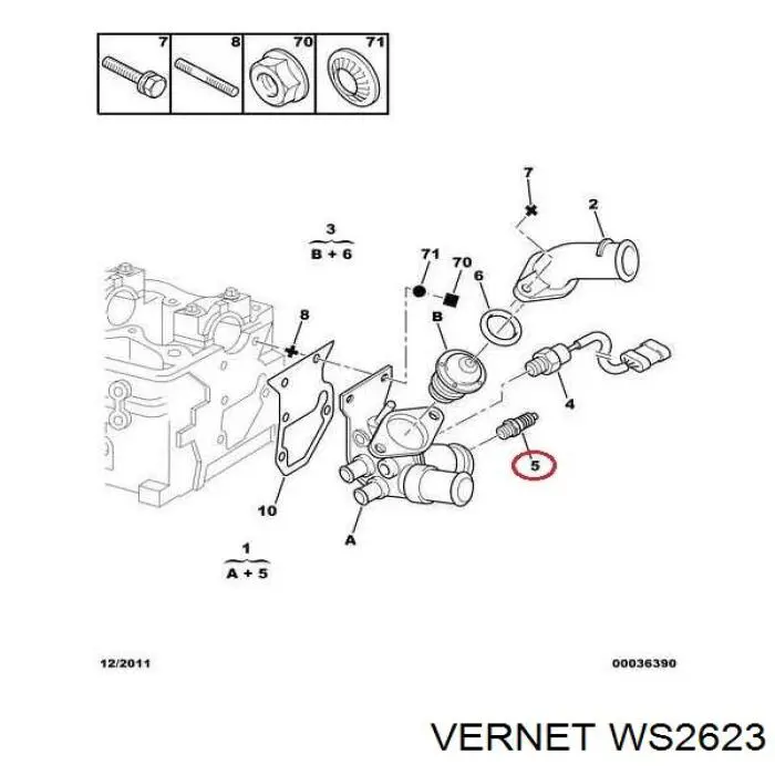 WS2623 Vernet Покажчик температури охолоджуючої рідини