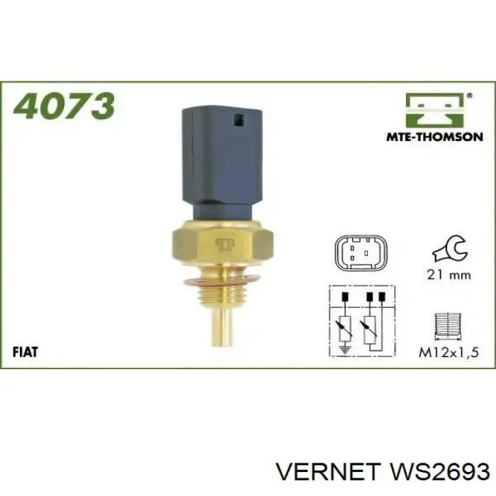 Термодатчик охолоджуючої рідини Vernet WS2693 ціна, від 9.30 USD